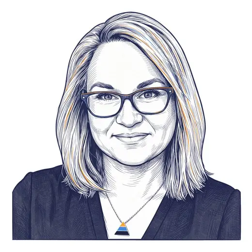 Line-art portrait of Lauren Farnsworth