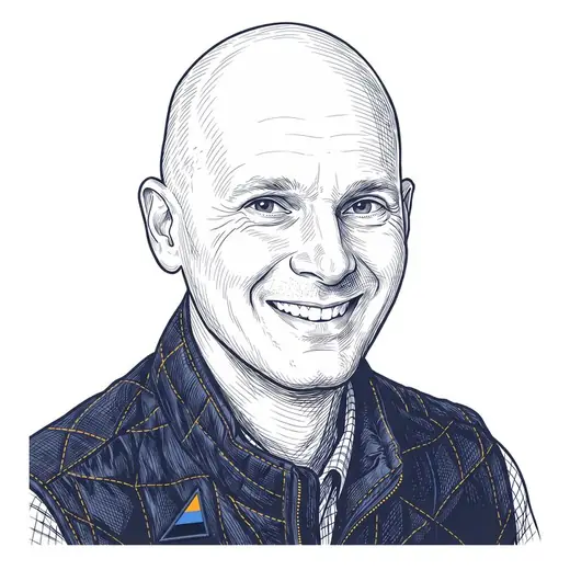 Line-art portrait of Robert Galop
